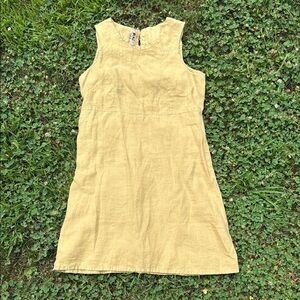 Flax Gold Sleeveless Sheath Mini Dress